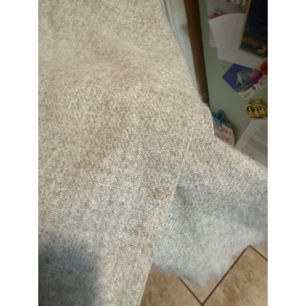 Liz Claiborne Gray Faux Fur Collar Cape Coat Wrap OS Heather Grey Outerwear - Picture 3 of 5